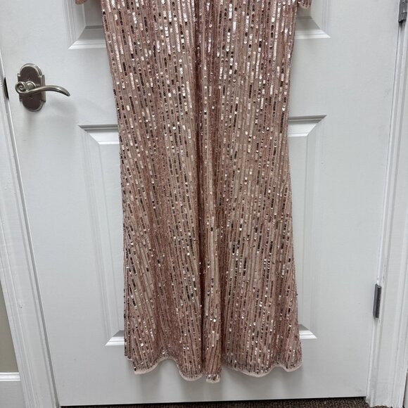 Mac Duggal Size 16 Rose Pink 93549 Sequin Embellished Long Sleeve Gown Dress NWT - Picture 14 of 16